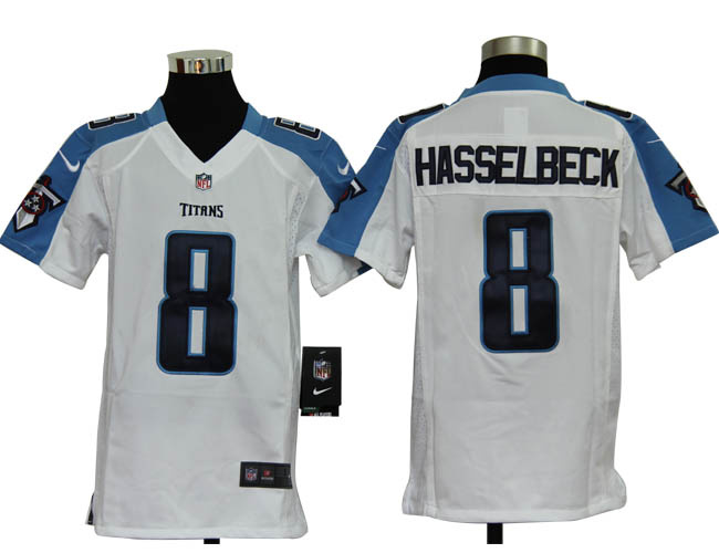 Tennessee Titans 8 Matt Hasselbeck White youths Team Nike Game Jersey